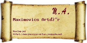 Maximovics Artúr névjegykártya